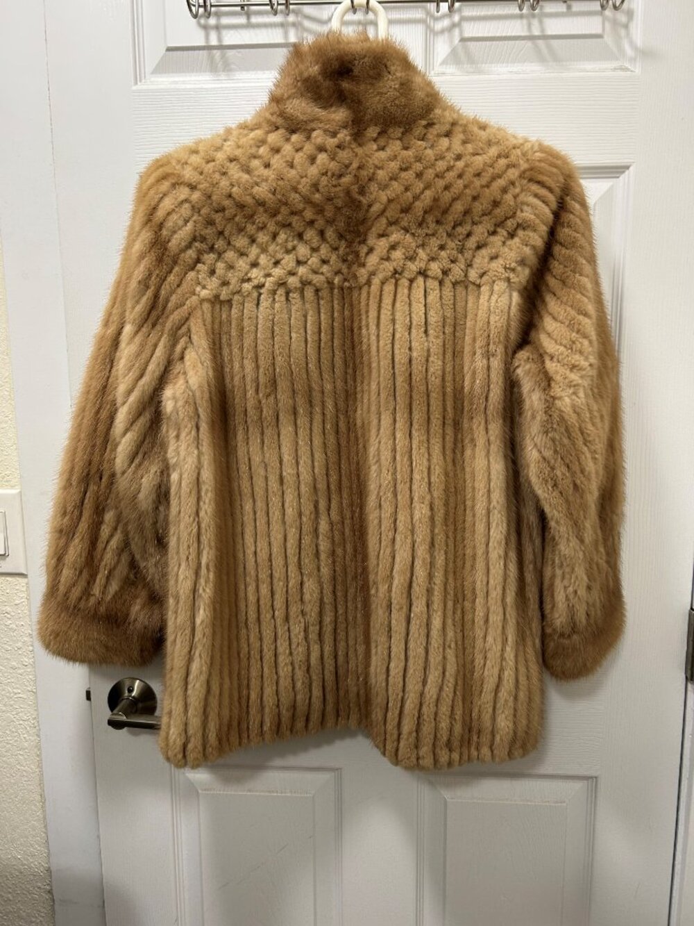 Pastel mink cord cut jacket.  Size medium.  David Green furs of Alaska - Picture 2 of 2